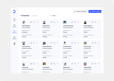 Employees Page design employees management employees page figma uidesign uxdesign