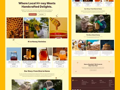Luna's Local Honey bee business design figma graphic design homepage honey honeys landing page local raw ui ux web webdesigner website website design