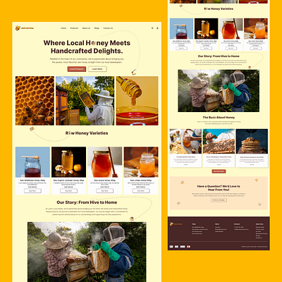 Luna's Local Honey bee business design figma graphic design homepage honey honeys landing page local raw ui ux web webdesigner website website design