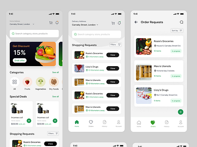 Grocery shopping app app design figma graphic design ios mobileapp productdesign research ui ux