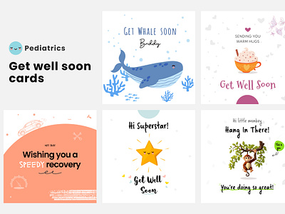 Get well soon cards branding design graphic design illustration logo minimal typography ui ux vector