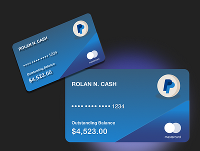 PayPal Virtual Card (Blue Version) creditcard design isometric mockup paypal