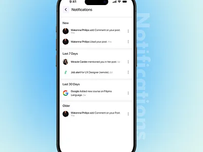 Notifications 100dayuichallenge branding dailyui day49 design figma graphic design illustration logo notifications ui vector
