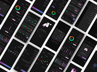 Task Planner App Design branding creative design daily planner app dark app dark mode design habit illustration target task task planner app ui ux