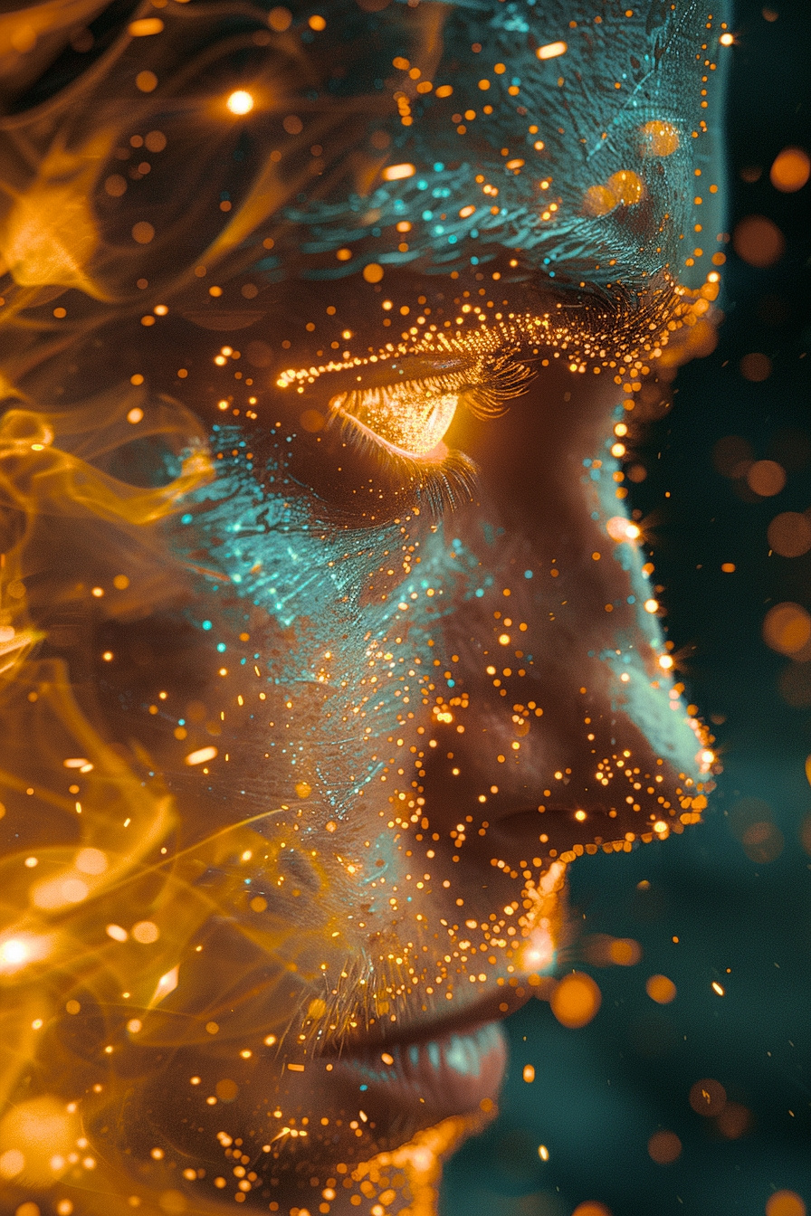 Intersection of realities ai design illustration kadasarva orange quantum dreams teal yellow