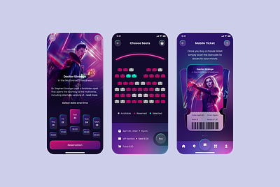 Movie Booking App Design figma ui user experience design user interface design