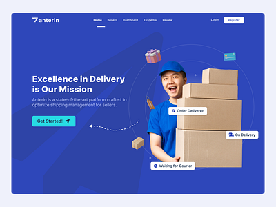 Anterin - Hero Section header hero hero section interface landing page ui ui inspiration website