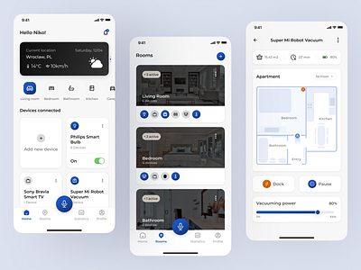 Smart Home Mobile App - Home and device app design device mobile mobile app mobile app design rooms smart home smart mobile app ui ux