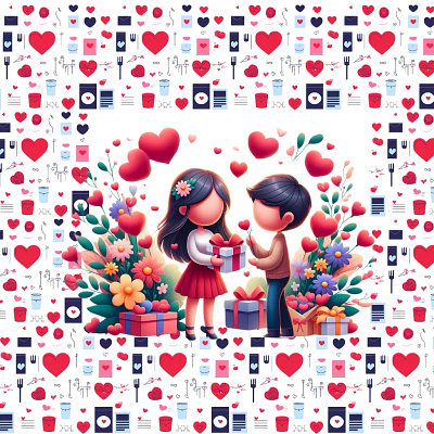 Valentine's Day Mugs branding dall e3 design ia ilustraçãoia