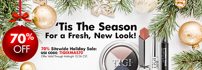 TIGI Cosmetics Holiday Sale email design graphic design website design