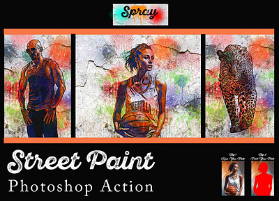 Spray Street Paint Photoshop Action manipulation