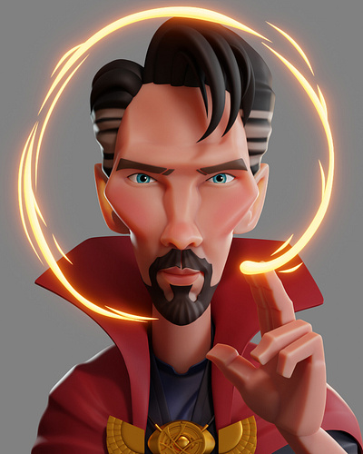 Doctor Strange 3d character illustration modeling sculpting