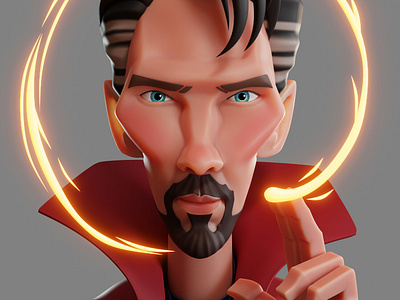 Doctor Strange 3d character illustration modeling sculpting