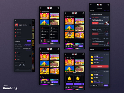 Mobile App Casino casino design figma ui ux webdesign