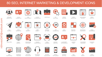 Set of Digital Marketing & SEO Icons branding digital marketing flat icons graphic design icons logo seo