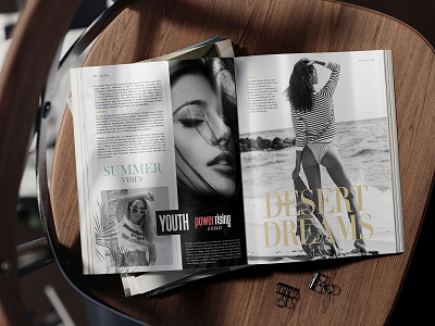 Glossy Magazine on the Chair Mockup PSD chair