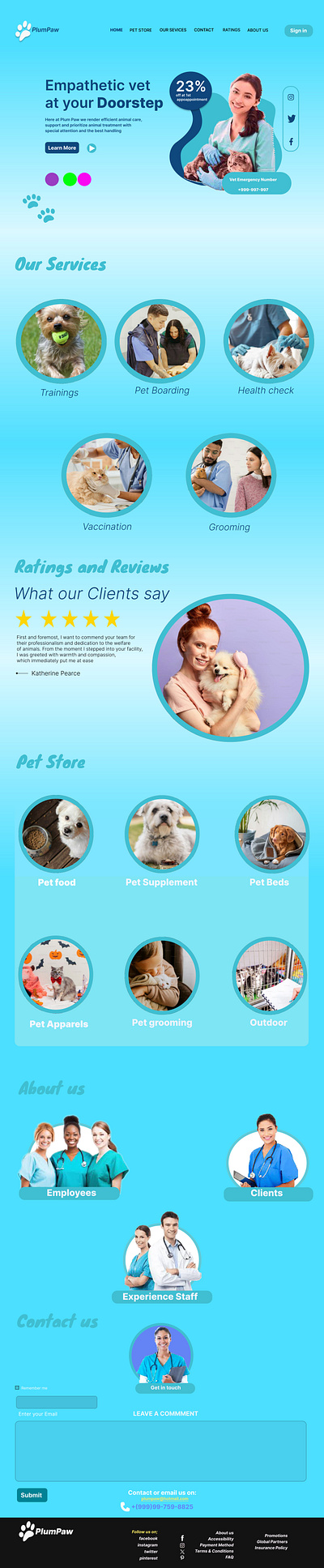 Pet care - Landing Page originally designed by Francis Xavier design graphic design landing page pet website ui ux website