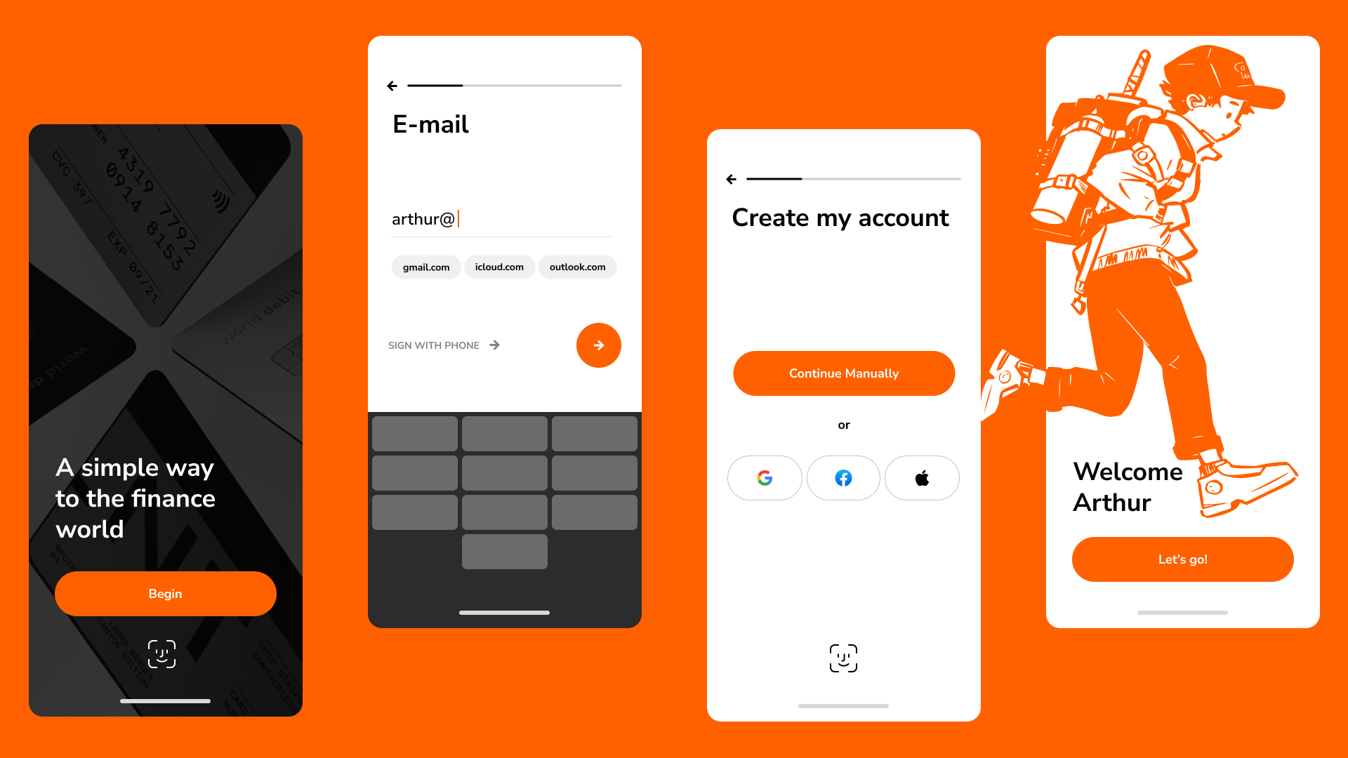 Mobile Onboarding design flat minimal onboarding process sign up ui ux