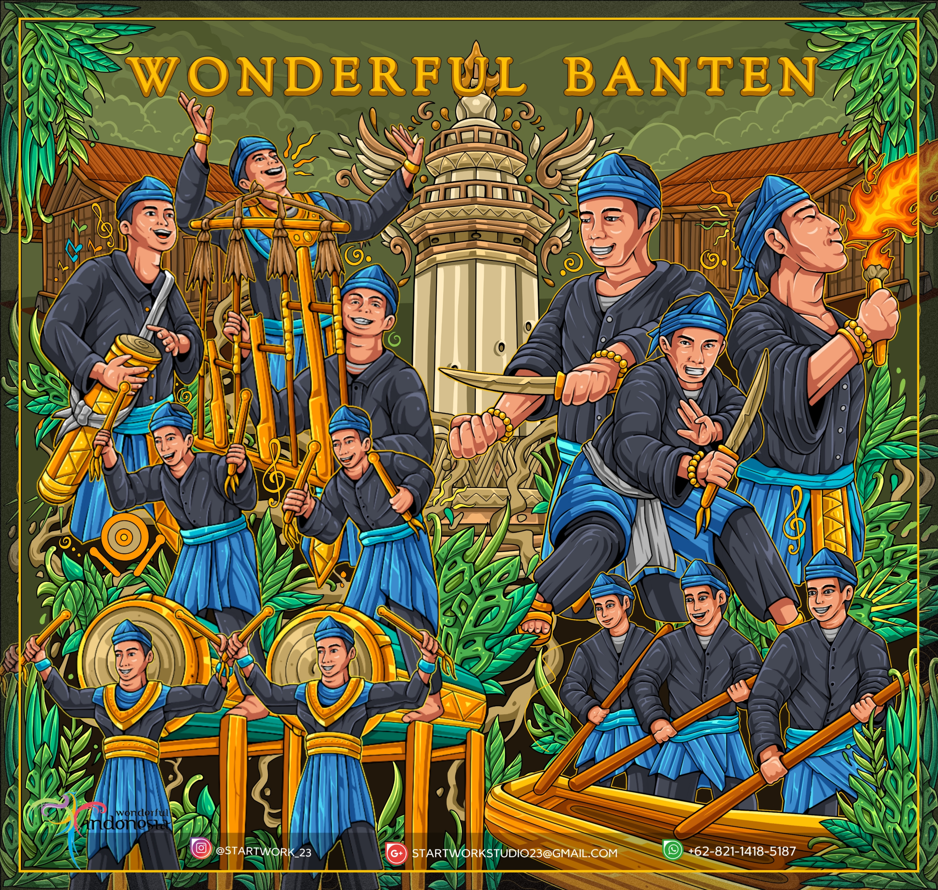 WONDERFUL INDONESIA ( PROVINSI BANTEN ) ancient banten concept art cover design culture digital art graphic design illustration indonesia portrait portrait design poster art poster design vector art vector illustration