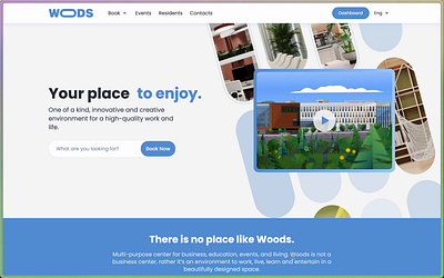 Woods Center - Hero Section animation armenia design ui design ux desgin