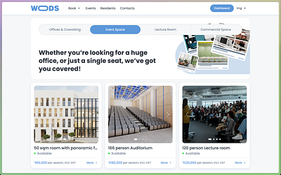 Woods Center - Main Pages branding ui ui design ux design