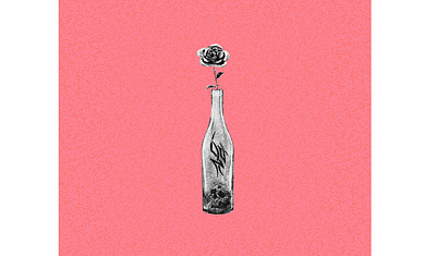 Bottle with flower art artwork design draw drawing graphic design illustration logo poster tattoo tribal