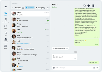 A Fresh Take on Telegram Desktop UI application chat design messenger telegram telegram desktop ui ux