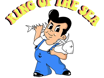King of the sea graphic design illustration rubber hose