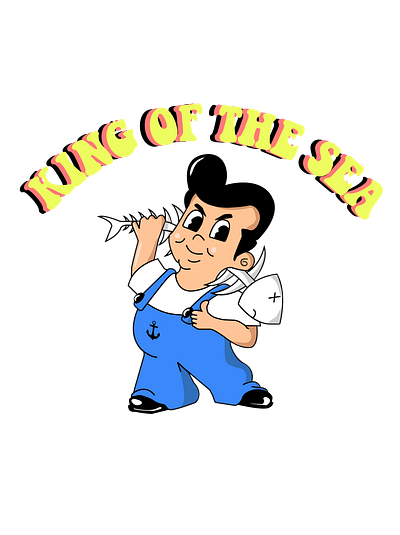 King of the sea graphic design illustration rubber hose