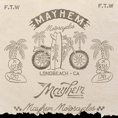 Mayhem Motorcycle branding design graphic design illustration motorcycle photoshop surf surf design