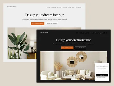 Interior agency website daily ui dark mode design interior modern typography ui website