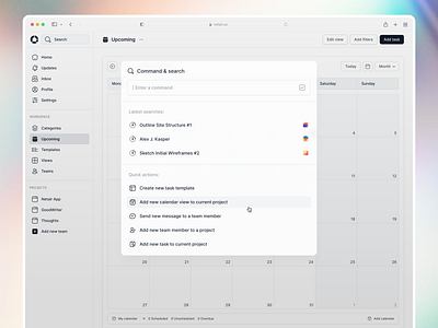 Command & Search command design modal modal design search search bar search design search screen type in ui ui design ux web design