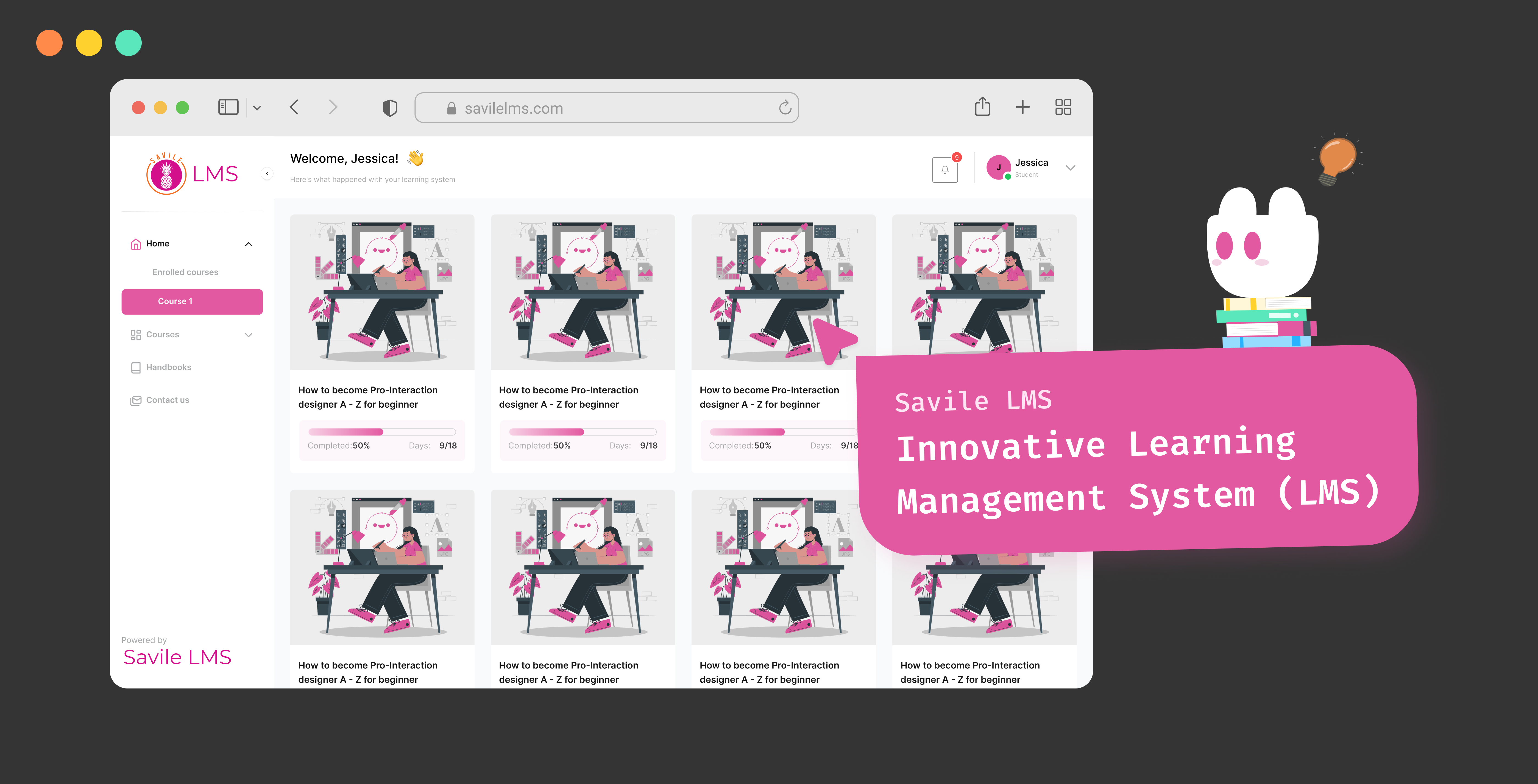 Savile LMS - Education Website dashboard lms ui uidesign uiux ux uxdesign website
