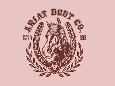 Horse U branding collegiate crest graphic design horse horseshoe illustration tee shirt western