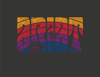 Groovy Sunset barn farm graphic design groovy illustration rainbow ranch tee shirt