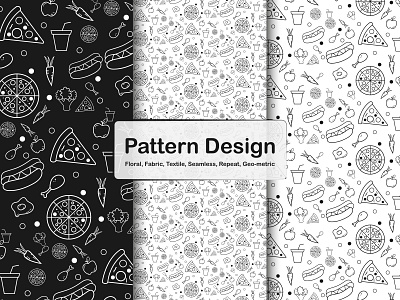 This is Food Pattern Design for Restaurant, Embroidery and all food pattern graphic design graphic designer graphic disign pattern pattern design pattern for pizza patterns saga design pattern sweet treats patterns