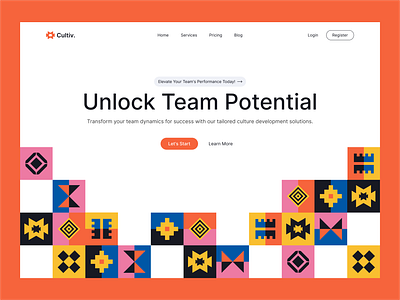 Cultive - Organization culture development colorful culture flat minimal minimalism orange ui ux web webdesign website