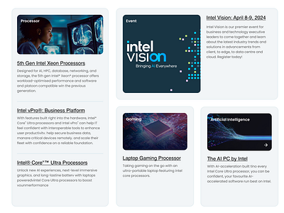 Intel Redesign design intel redesign uxdesign uxgym uxui webdesign