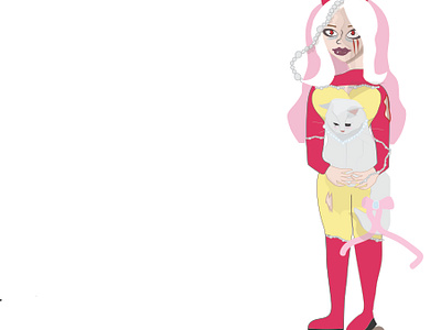 Space captain and her cat ready for battle adobe animation graphic design illustration