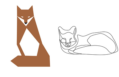 Fox Logo Designs- Line and Shape adobe illistation line logo shape