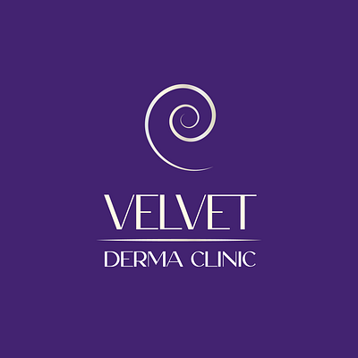 Velvet Derma Clinic brand design branding derma clinic dermatology design designer freelance graphic design logo logo design purple velvet visual identity wordmark
