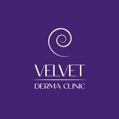 Velvet Derma Clinic branding derma clinic dermatology design designer freelance graphic design logo logo design purple velvet visual identity wordmark