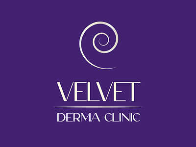 Velvet Derma Clinic branding derma clinic dermatology design designer freelance graphic design logo logo design purple velvet visual identity wordmark