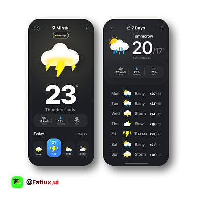 Weather App's new design 3d animation graphic design logo ui