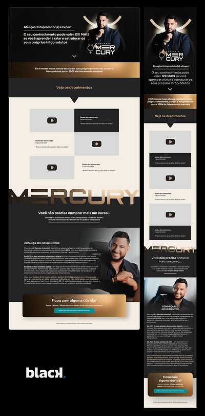 Landing page - Mentoria Mercury | Marcelo Antonioli graphic design high ticket infoprodutos landing page lançamentos digitais mentoria ui web design