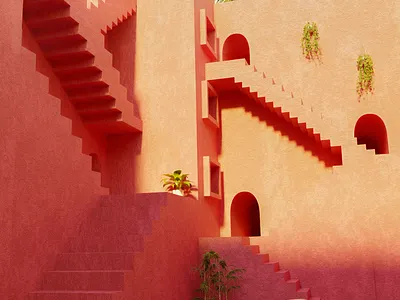 Stairs 3d architecture graphic design illustration