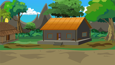 Indian Village background design mud