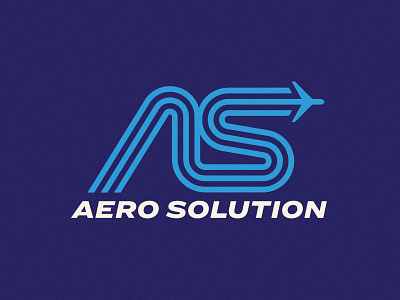 Aero Solution 80s logo aero aeroplane aircraft as monogram blue branding graphic design logo logo design monogram retro sky vintare