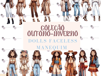 Fashion Faceless Dolls branding dall e3 design graphic design ia illustration ilustração digital ilustraçãoia inteligência artificial logo ui vector