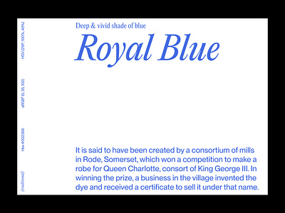 Royal Blue | Editorial layout, pt. 9 design editorial figma graphic design grid landing landing page layout minimal minimalism minimalist poster swiss typographic typography ui ui design user interface web web design